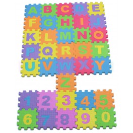 Eva Puzzle 4693 Pěnové puzzle s písmeny a čísly 30 x 30 cm 36ks