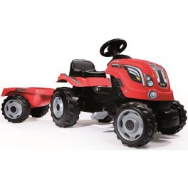 Šlapací traktor SMOBY FARMER XL červený s vlekem 710108