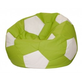 AGAMI sedací vak450L 100cm "fotbalový míč" XXL (objem 450l) EKO KŮŽE zeleno-bílá