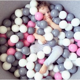 Plastové míčky pro děti 7cm (200ks) růžovo šedé