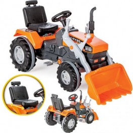 Woopie Traktor šlapací s přední lžící oranžový 28637
