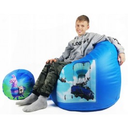 Fortnite - Loot Me Sedací vak hruška XXXL (objem 450l) Ledové královstvís podnožníkem modrý Fortnite - Loot Me Sedací vak hruška XXXL (objem 450l) Ledové královstvís podnožníkem modrý