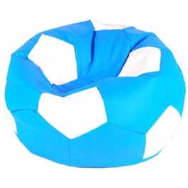 AGAMI sedací vak 100cm XXL "fotbalový míč" (objem 450l) eko kůže modro-bilá