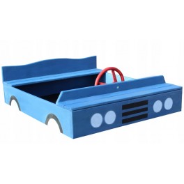 SCANDI Dřevěné pískoviště s lavičkami 150 x 150 cm  autíčko modré